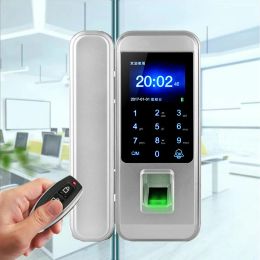 Control No Wiring Smart Door Lock Biometric Fingerprint Digital Code RFID Glass Wooden Office Electronic Door Lock With Remote Control