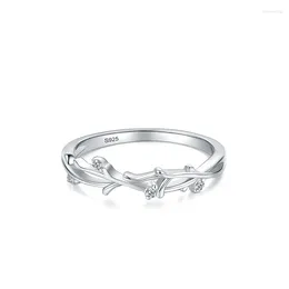 Cluster Rings S925 Silver Ring For Women In Europe America Simple Forest Branch Personalised Exquisite And Versatile Temperament