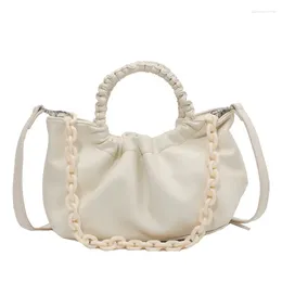 Shoulder Bags Bag 2024 Stylish Hand-held Pleated Cloud Simple Chain One-shoulder Stiletto Girl