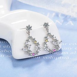 Stud Earrings Butterfly Blossom Flower Wreath Earring For Women Girl Lady Fine Jewellery Gift S925 Silver Zircon