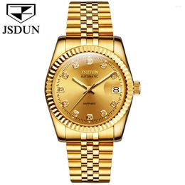 Wristwatches JSDUN Men's Latest Sapphire Mechanical Automatic NH35A Stainless Steel Luxury Diving Watch Relogio Masculino 8737