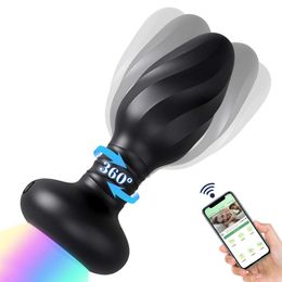 APP Control Prostate Massager Vibrator Male Rotation Ass Anal Plug Wireless Remote Butt Plug Vibrating Adult sexy Toys for Woman