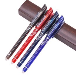 Pens 0.5mm Erasable Pen 24 Pcs LiquidInk Full Needle Tip Gel Pen Crystal Blue Black Red Ink Blue Refill Student stationery Pens