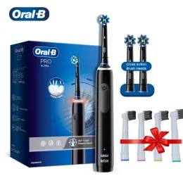 Heads Oral B Pro 4 Ultra Electric Toothbrush Deep Clean 3D Rotary Adult Tooth Brush Pressure Sensor With 4 Gift Replacement Heads Free