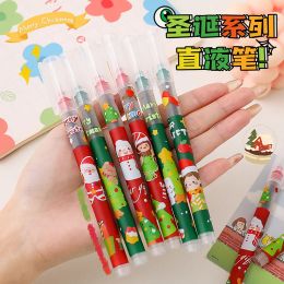 Pens 100 pcs/pack Creative Merry Christmas Cartoon Mechanical Gel Ink Pen School Office Writing Supplies Gift Stationery Art Deco