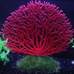 Aquariums Fish Tank Decoration Underwater Landscape Ornament Artificial Coral Decor Red Anemone Aquatic Water Plants Aquarium Decoration