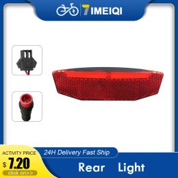 Lights Ebike Rear Light 6V60V Safety LED Warning Lamp Electric Bicycle Tail Light Waterproof/SM Connector For Escooter Accessories