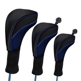 3pcs/Set Golf Head Covers Driver Fairway Wood Headcovers For Golf Club Protective Covers 240409