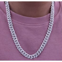 Luxury Starling Silver Moissanite Diamond Silver Cuban Link Chain Necklace Available at Wholesale Price