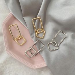 Dangle Earrings Exaggerated Style Simple Stainless Steel Necklaces For Women Korean Fashion Geometric Rectangle Vintage Female Drop Earring
