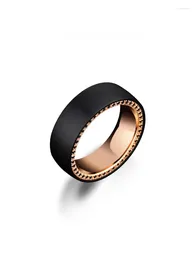 Cluster Rings Black Ring For Men Tungsten Gold High Grade Light Luxury Full Diamond Plated Rose Index Finger Women