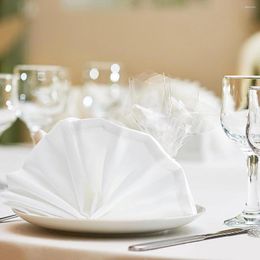 Table Napkin 10pcs 50x50cm Wholesale White Polyester Reusable Tea Towel Wedding Party Christmas Dining Decor