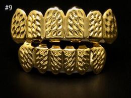 FashionREAL SHINY REAL GOLD PLACTING Top Bottom GRILLZ Bling Mouth Teeth Caps Hip Hop Grills7126237