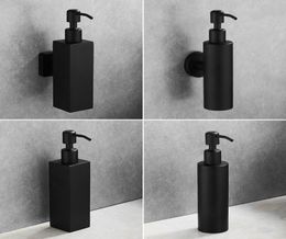 Liquid Soap Dispenser Hand Kitchen Sink Soap Container 304 Stainless Steel Black Bathroom Shampoo Holder Wall Mounted Bottle2407223