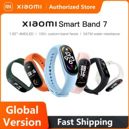 Wristbands Global Version Xiaomi Mi Band 7 Smart Bracelet 6 Color AMOLED Screen Miband 7 Blood Oxygen Fitness Traker Bluetooth Waterproof