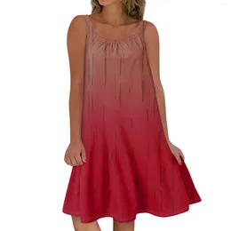 Party Dresses Women'S Fashion Summer Beach Casual Print Sleeveless Cute Sling Dress Elegant For Women 2024