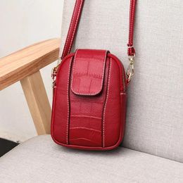 Shoulder Bags Mini Crocodile Bag Texture Crossbody Oval Solid Colour Korean Ladies Mobile Phone Fashion Messenger