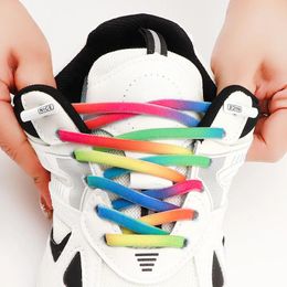 Shoe Parts Elastic Shoelaces For Sneakers Round Laces Without Ties Metal Lock 1 Second Quick On And Off Lazy Shoes Lace Rubber Band