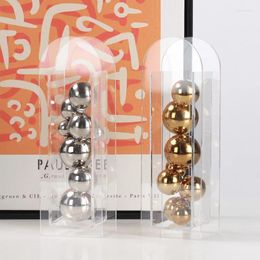 Vases Gold/Silver Acrylic Ball Abstract Art Transparent Box Desktop Decoration Grinding Crafts Room Aesthetic