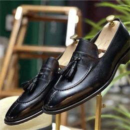 Dress Shoes MMen British Casual Breathable Genuine Leather Loafers Business Office For Men Driving Comfortable Tassel