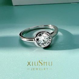 Cluster Rings DesireSweet Luxury Imitation Diamond Bubble Gift 925 Sterling Silver Imported High Carbon Inlaid Proposal Ring