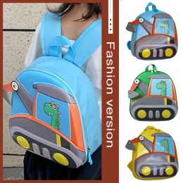 Bags Preschool Backpack Waterproof Student Knapsack Wide Strap Lightweight Cute Portable Excavator Large Capacity for Kids Boys Girls