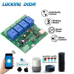 Control 4Way Relay Remote Control Wireless WiFi Switch Ewelink App Smart Switch Modul SelfLocking Interlock Remote Access Control Kits