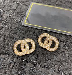 jewelry Earrings High quality anti allergy studs 925 silver needle women Huggie brand design brass gold plated Luxury advanced 5A56088102