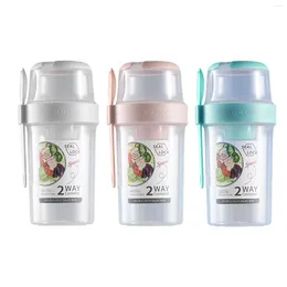 Coffee Pots Breakfast Salad Cup Fruit And Vegetable With Dressing Holder Double Layer Shaker For BBQ Dorm Work Picnic Travel