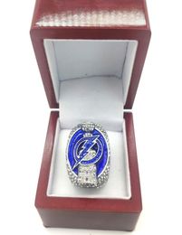 2021 Tampa Bay Lightning Championship Ring with Wooden Box Official Series 'Cup Ice Hockey Champions Rings Collection Souvenirs Gift for Fans9383830