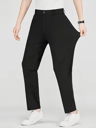 Men's Pants Summer Light&Thin Casual Men Korean Fashion Ice Silk Slacks Quick Dry Golf Pant Stretch Nylon Slim Male Trousers Plus Size