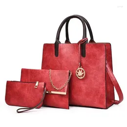 Shoulder Bags Women's Handbag High Quality Pu Leather Women Handbags Famous Brands Tote Bag Ladies 3 Set Sac