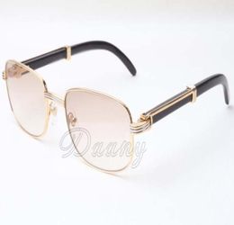 2018 Factory Outlet Natural Black Horn Square Lens Sunglasses 7381148 High End Luxury Square Sunglasses Size 5621135 mm8742473