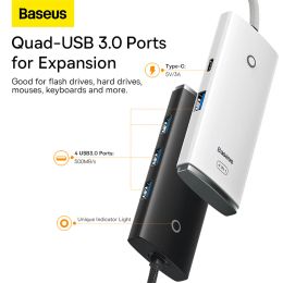 Hubs Baseus Lite Series 4port USB Hub adapter USB Type C to USB 3.0 Hub Separator adapter for MacBook Pro iPad Pro Samsung USB