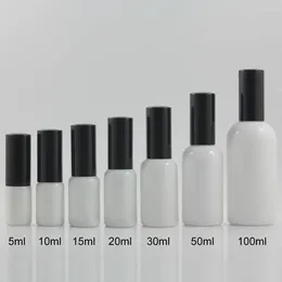 Storage Bottles Sample Packaging 5ml Travel Set Cosmetic Bottle With Balck Aluminium Pump And Lids