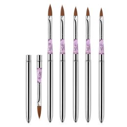 Pens 5Pcs Acrylic Nail Brush Set UV Gel Nail Art Brushes Poly Extension Gel Brush Carving Painting Flower Pen Home Salon DIY