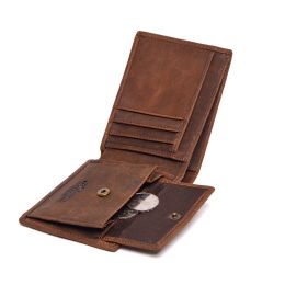 Wallets Real Leather Wallet Men Organiser Wallets Brand Vintage Genuine Leather Cowhide Short Men's Wallet Purse With Coin Pocket TW1653