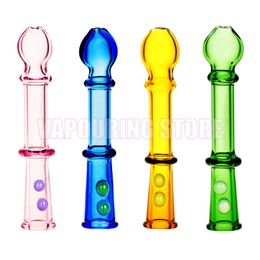 Latest Colorful Pyrex Thick Glass Pipes Catcher Taster Bat One Hitter Dry Herb Tobacco Preroll Cone Horn Cigarette Cigar Holder Filter Joint Straw Tips DHL