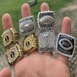 7 PCS Fantasy American Football ship Ring Set Men Fan Souvenir Gift Whole 2019 Drop 9149397