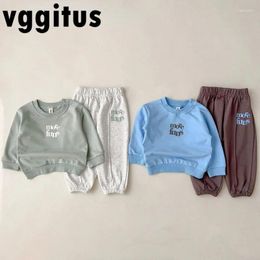 Clothing Sets Korean Style Autumn Kids Sports 2pcs Set Letter Print O-neck Pullover Sweatshirts Jogger Pants Boys Girls Clothes Ea306