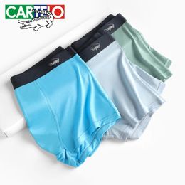 CARTELO Men Breathable Underwear Men Boxer Shorts Moisture Absorbent Elastic Male Panties 3A Cotton Antibacterial Underpants 240420