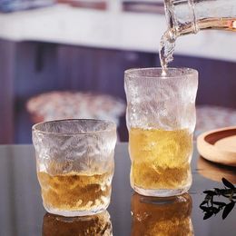 Wine Glasses 300/380ML Glass Water Cup Glacier Twist Drink Fruit Juice Milk Tea Coffee Mug Beer Tumbler Ins Style Whiskey