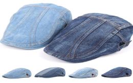 Berets Autumn Jeans Beret Hat For Men Women Casual Unisex Denim Cap Fitted Sun Cabbie Flat Gorras1341785