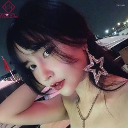 Stud Earrings Kpop Hyperbole Shiny Set Auger Pentagram For Women Elegant Luxury Zircon Big Name Star Ear Decoration Lady Jewelry