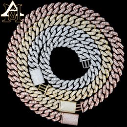 Fine Jewelry 925 Sterling Silver Vvs Moissanite Diamond Iced Out Miami 20mm Cuban Link Chain Necklace for Men