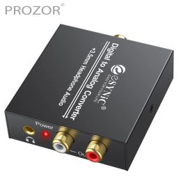 Converter PROZOR 192kHz DAC Converter Digital to Analog Audio Converter Coaxial Toslink to RCA 3.5mm Headphone Stereo Audio Adapter