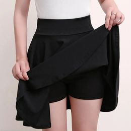 Trendy Shorts Skirt Young Style Soft Skater Skort Fake Two Pieces Lady 240420