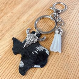 Keychains Genuine Leather Key Ring Fringes Horse Hair Cowboy Unisex Diy Trendy Bohemia Simplicity Originality Handbag Chain