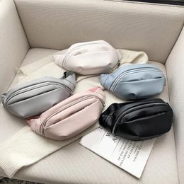 Bag Women Solid Colour Fanny Waist Packs Fashion PU Leather Ladies Chest Zipper Messenger Pouch Female Phone Purses Shoulder Bags