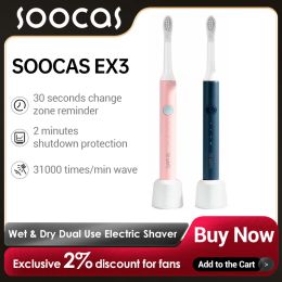 Heads SOOCAS SO WHITE PINJING EX3 Sonic Electric Toothbrush Ultrasonic Automatic Smart Tooth Brush USB Wireless Charge Base Waterproof